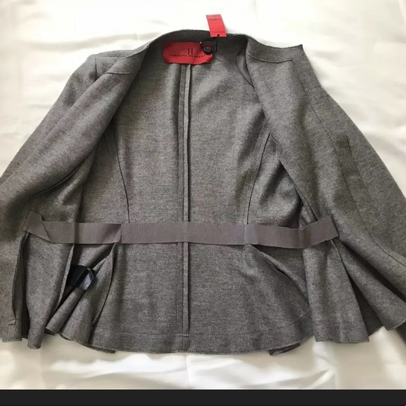 Carolina Herrera Jacket Pleated Hem Sz 12 Wool - Picture 9 of 12